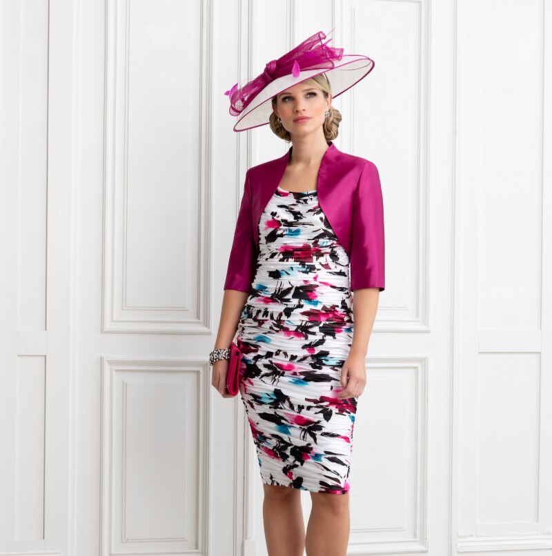 Ispirato | Cerise Floral Dress & Bolero | ISH902 | Mary's of Enfield